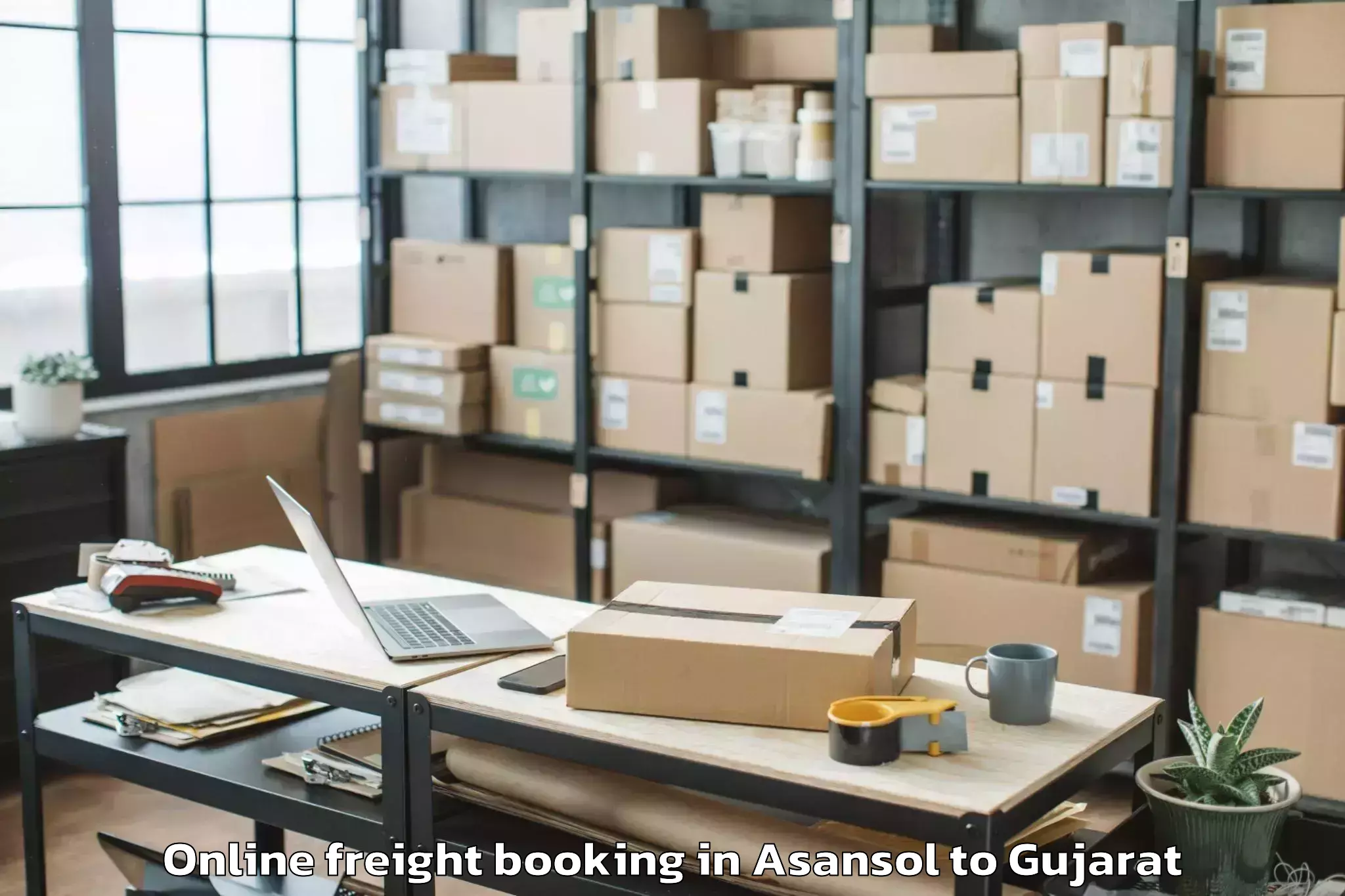 Asansol to Koyali Online Freight Booking Booking